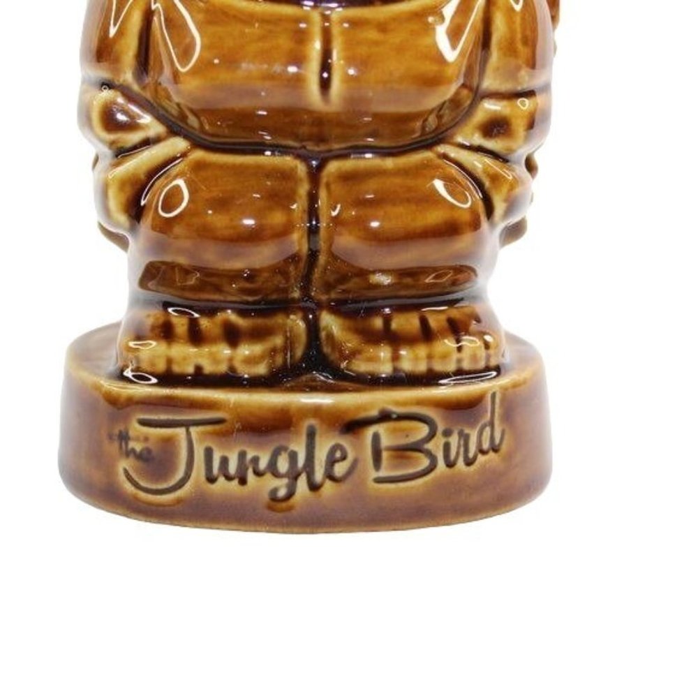 The Jungle Bird  Tiki Mug From Sacramento CA 1st Edition Glossy Brown Glaze - Picture 8 of 11